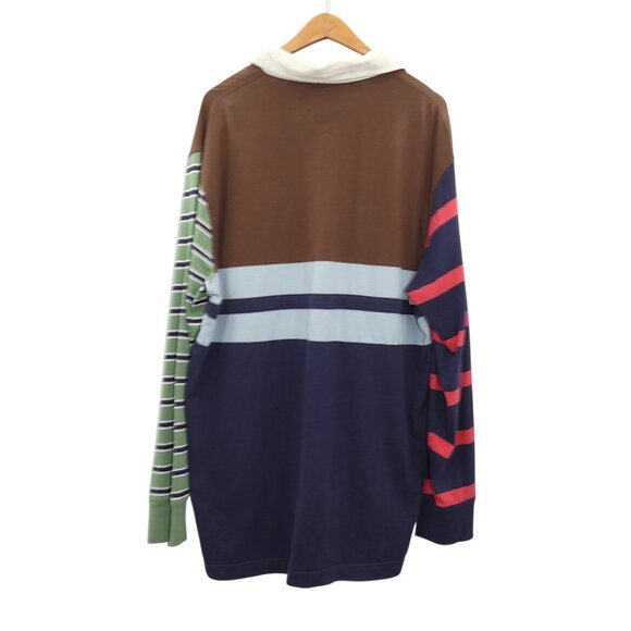 Tommy Hilfiger XL Rugby Polo Shirt Multicolor Patchwork Striped Crest Preppy Y2K - Picture 2 of 8